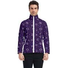 Vector Seamless Dark Zodiac Sign Star Symbol Pattern Men s Bomber Jacket