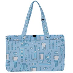 Dentist Blue Seamless Pattern Canvas Work Bag