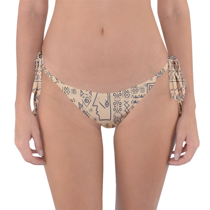 Aztec Tribal African Egyptian Style Seamless Pattern Vector Antique Ethnic Reversible Bikini Bottoms