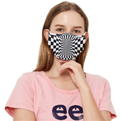 Optical-illusion-chessboard-tunnel Fitted Cloth Face Mask (adult) by Bedest