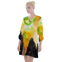 Forest-trees-nature-wood-green Open Neck Shift Dress