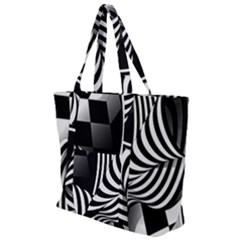 Op-art-black-white-drawing Zip Up Canvas Bag