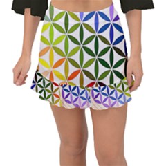 Mandala Rainbow Colorful Fishtail Mini Chiffon Skirt