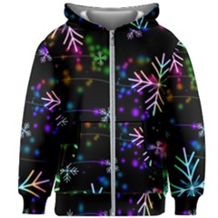 Snowflakes Snow Winter Christmas Kids  Zipper Hoodie Without Drawstring