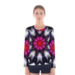 Kaleidoscope-round-metal Women s Long Sleeve T-shirt