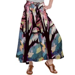 Tree-moon-night-sky-landscape Women s Satin Palazzo Pants