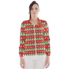 Christmas-papers-red-and-green Women s Windbreaker