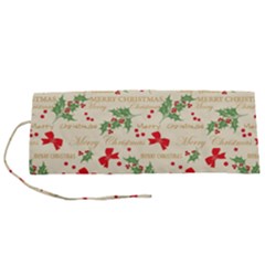 Christmas-paper-scrapbooking-- Roll Up Canvas Pencil Holder (s)