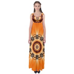 Abstract-kaleidoscope-colorful Empire Waist Maxi Dress