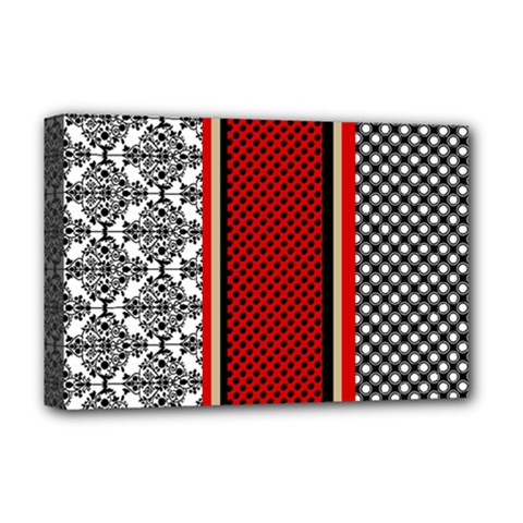 Background-damask-red-black Deluxe Canvas 18  X 12  (stretched)