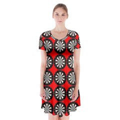 Darts-dart-board-board-target-game Short Sleeve V-neck Flare Dress by Bedest