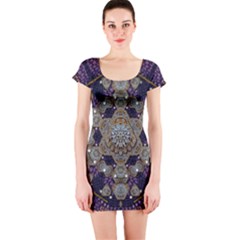 Flowers Of Diamonds In Harmony And Structures Of Love Short Sleeve Bodycon Dress by pepitasart