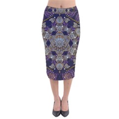 Flowers Of Diamonds In Harmony And Structures Of Love Velvet Midi Pencil Skirt by pepitasart