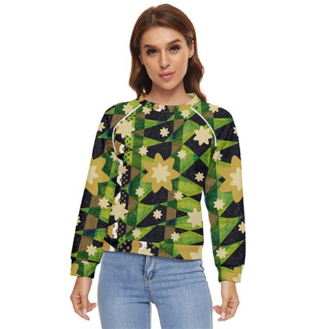 Background-batik 02 Women s Long Sleeve Raglan T-shirt by nateshop