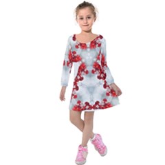 Christmas-background-tile-gifts Kids  Long Sleeve Velvet Dress by Bedest