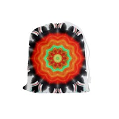 Abstract-kaleidoscope-colored Drawstring Pouch (large)