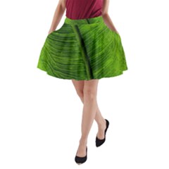 Green-leaf-plant-freshness-color A-line Pocket Skirt