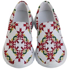 Christmas-wallpaper-background Kids Lightweight Slip Ons by Bedest