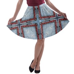 Pattern-cross-geometric-shape A-line Skater Skirt