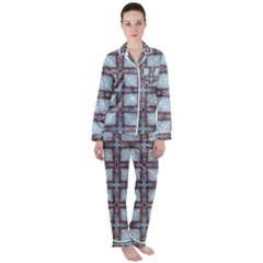 Pattern-cross-geometric-shape Women s Long Sleeve Satin Pajamas Set	 by Bedest