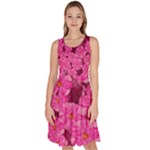 Cherry-blossoms-floral-design Knee Length Skater Dress With Pockets