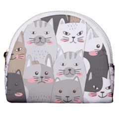 Cute Cats Seamless Pattern Horseshoe Style Canvas Pouch by pakminggu