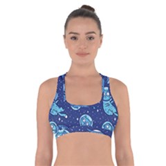 Cat Spacesuit Space Suit Astronauts Cross Back Sports Bra by pakminggu