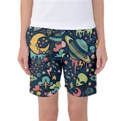 Alien Ocket Space Aesthetic Pattern Women s Basketball Shorts by pakminggu