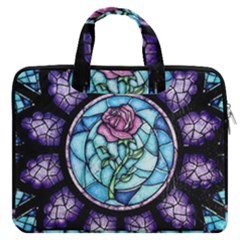 Cathedral Rosette Stained Glass Beauty And The Beast Macbook Pro 16  Double Pocket Laptop Bag  by Cowasu