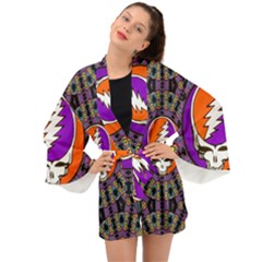 Gratefuldead Grateful Dead Pattern Long Sleeve Kimono by Cowasu