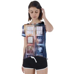 Tardis Doctor Who Transparent Short Sleeve Open Back T-shirt