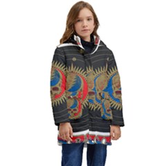The Grateful Dead Kids  Hooded Longline Puffer Jacket by Cowasu