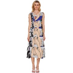 Albert Einstein Physicist V-neck Drawstring Shoulder Sleeveless Maxi Dress by Cowasu