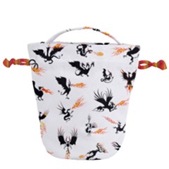 Dragon-phoenix-fire-bird-ancient Drawstring Bucket Bag by Cowasu