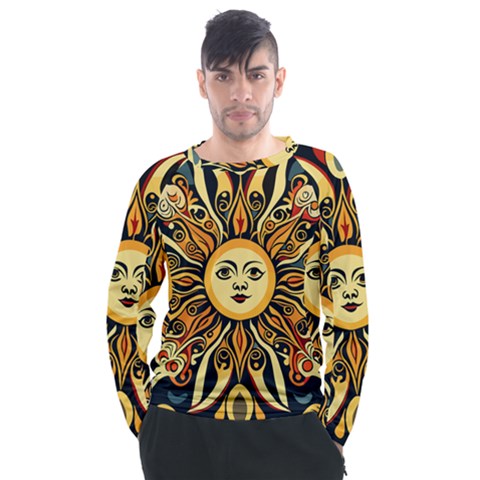 Boho Sun Men s Long Sleeve Raglan T-shirt by Valentinaart