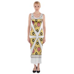 Pizza-slice-food-italian Fitted Maxi Dress