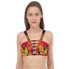 Color-background-structure-lines Cage Up Bikini Top