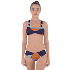 Planet-orbit-universe-star-galaxy Criss Cross Bikini Set by Cowasu