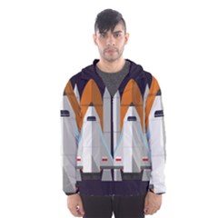 Rocket-space-universe-spaceship Men s Hooded Windbreaker by Cowasu