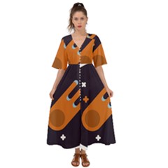 Meteor-meteorite-space-comet Kimono Sleeve Boho Dress by Cowasu