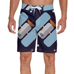 Satellite-machine-space-dark Men s Beach Shorts by Cowasu