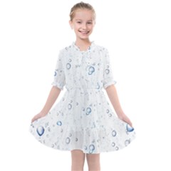 Blue Oxygen-bubbles-in-the-water Kids  All Frills Chiffon Dress by Sarkoni