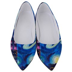 Starry Night In New York Van Gogh Manhattan Chrysler Building And Empire State Building Women s Low Heels by Sarkoni