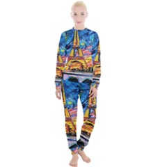 Eiffel Tower Starry Night Print Van Gogh Women s Lounge Set by Sarkoni