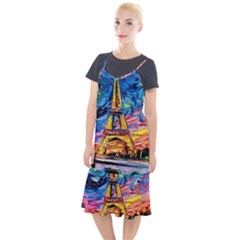 Eiffel Tower Starry Night Print Van Gogh Camis Fishtail Dress by Sarkoni