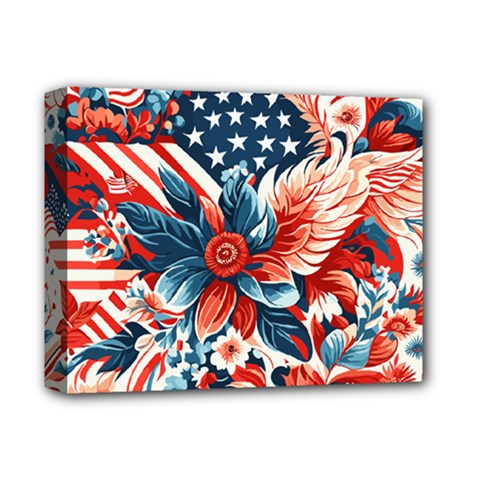America Pattern Deluxe Canvas 14  X 11  (stretched) by Valentinaart