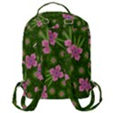 Pink Flower Background Pattern Flap Pocket Backpack (Large) View3