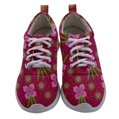 Flower Background Pattern Pink Women Athletic Shoes