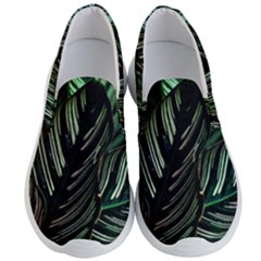 Calathea Leaves Strippe Line Men s Lightweight Slip Ons