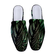 Calathea Leaves Strippe Line Women s Classic Backless Heels